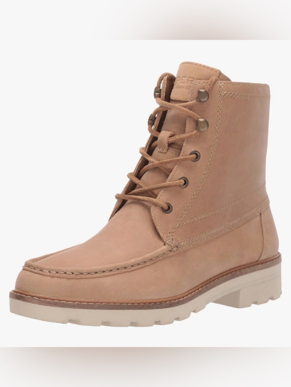 Sperry Women’s A/O Authentic Original Lug Leather Lace Up Boot Sand/Tan Size 8